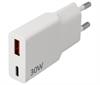 CARGADOR RAPIDO USB NIMO 30W - PD QC - ENTRADA AC100-240V -  x1 USBC xUSBA - NEGRO