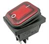 INTERRUPTOR BASCULANTE ESTANCO - 2 POSICIONES - 16A 250VAC - ON OFF - ORIFICIO DE MONTAJE 27x22mm - LUMINOSO ROJO - DPST