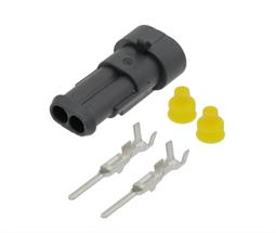 CONECTOR SUPERSEAL - AUTOMOCION - MACHO - 2 PIN - IP67 --- KIT CARCASA + SELLOS + TERMINALES