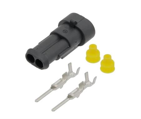 CONECTOR SUPERSEAL - AUTOMOCION - MACHO - 2 PIN - IP67 --- KIT CARCASA + SELLOS + TERMINALES