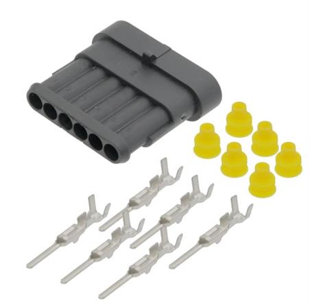 CONECTOR SUPERSEAL - AUTOMOCION - MACHO - 6 PIN - IP67 --- KIT CARCASA + SELLOS + TERMINALES
