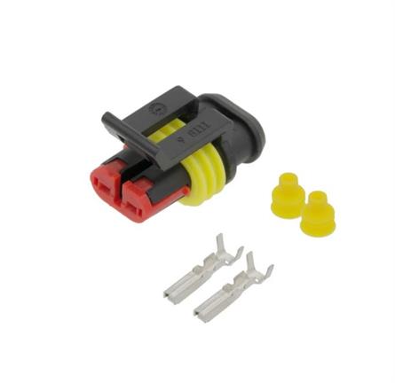 CONECTOR SUPERSEAL - AUTOMOCION - HEMBRA - 2 PIN - IP67 --- KIT CARCASA + SELLOS + TERMINALES