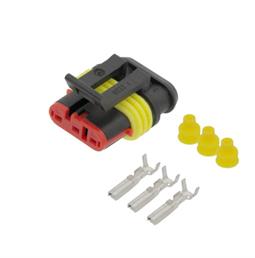 CONECTOR SUPERSEAL - AUTOMOCION - HEMBRA - 3 PIN - IP67 --- KIT CARCASA + SELLOS + TERMINALES