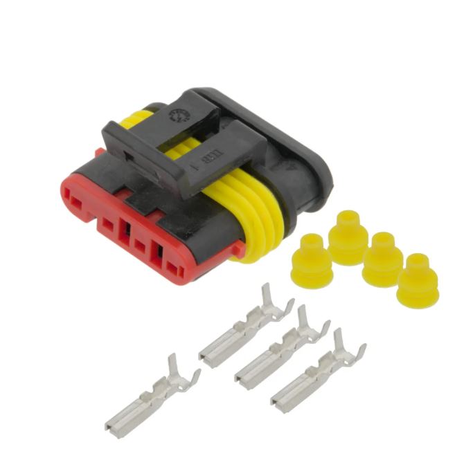 CONECTOR SUPERSEAL - AUTOMOCION - HEMBRA - 4 PIN - IP67 --- KIT CARCASA + SELLOS + TERMINALES