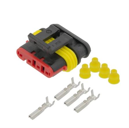 CONECTOR SUPERSEAL - AUTOMOCION - HEMBRA - 4 PIN - IP67 --- KIT CARCASA + SELLOS + TERMINALES