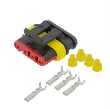 CONECTOR SUPERSEAL - AUTOMOCION - HEMBRA - 4 PIN - IP67 --- KIT CARCASA + SELLOS + TERMINALES