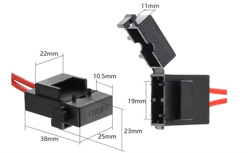 PORTAFUSIBLE AÉREO - PARA FUSIBLES AUTOMOCION ATC - HASTA 20A - CABLE 15cm
