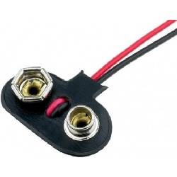 CLIP PORTAPILAS 9V / 6F22 / 6LR61 - CABLES 150mm