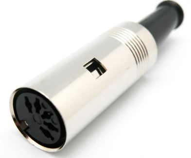 CONECTOR DIN 5 PIN HEMBRA 180º - AEREO - RECTO - PARA SOLDAR - CUERPO METALICO