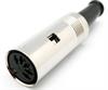 CONECTOR DIN 5 PIN HEMBRA 180º - AEREO - RECTO - PARA SOLDAR - CUERPO METALICO