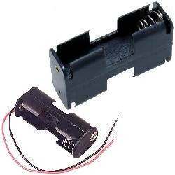 PORTAPILAS 2xR6 AA - BLOQUE DE 2 - CABLE 150mm