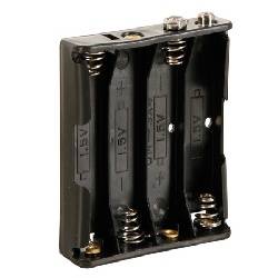 PORTAPILAS 4xR6 AA - BLOQUE DE 4 - CON TERMINALES CLIP