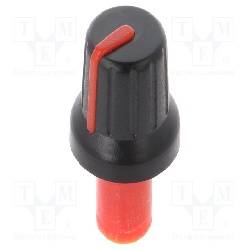 PERILLA CON INDICADOR ABS - ROJO - PARA EJE 6mm