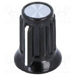 PERILLA CON INDICADOR EJE 6,35mm - 20x17mm - FIJACION A TORNILLO - NEGRO