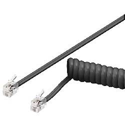 CONEXION TELEFONICA RIZADO RJ10 [AURICULAR] MACHO - MACHO [2,10m]