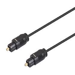 CONEXION DE FIBRA OPTICA TOSLINK MACHO - MACHO - 1 METRO - NEGRO